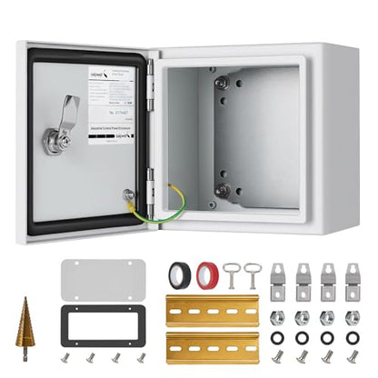 8x8x6 NEMA 4X Electrical Enclosure Metal Outdoor Enclosure Box - size: 8"H × 8"W × 6"D