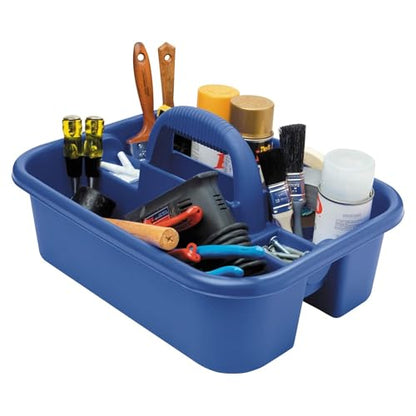 Akro-Mils 09185 Plastic Tote Tool & Supply Cleaning Caddy with Handle, (18-3/8-Inch x 13-7/8-Inch x 9-Inch), Blue (09185BLUE) - color: Blue