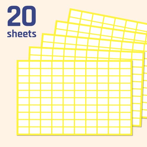 0.5" x 0.3", 2000 Pack - Small Price Stickers, White Pricing Labels - size: 2000 Pack