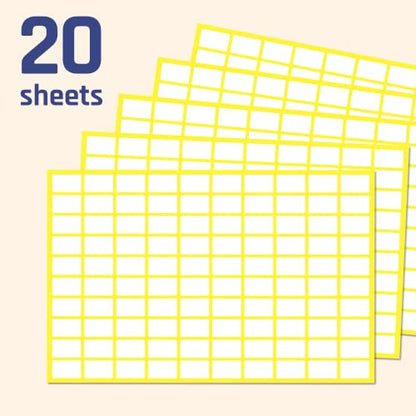 0.5" x 0.3", 2000 Pack - Small Price Stickers, White Pricing Labels - size: 2000 Pack