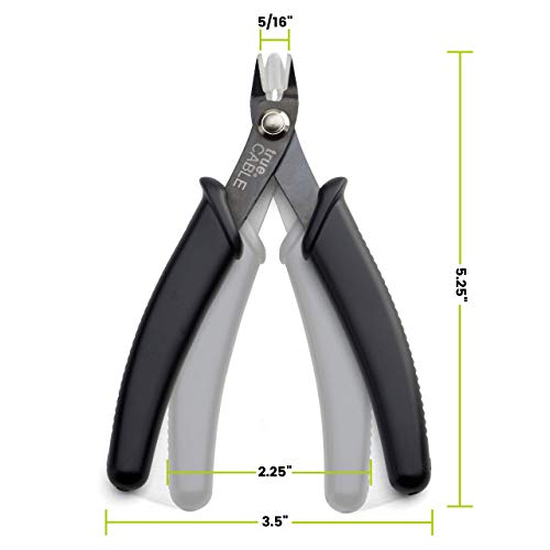 trueCABLE Precision Sharp Flush Cutter, 1 Pack, Wire Cutting Pliers for Ethernet Cable Preparation, Electronics, Jewelry & Crafts, Hardened Carbon Steel with Non-Slip Handle, Cut Wire Up To 16 AWG - style: 1 Pack
