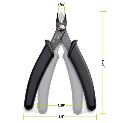 trueCABLE Precision Sharp Flush Cutter, 5 Pack, Wire Cutting Pliers for Ethernet Cable Preparation, Electronics, Jewelry & Crafts, Hardened Carbon Steel with Non-Slip Handle, Cut Wire Up To 16 AWG - style: 5 Pack
