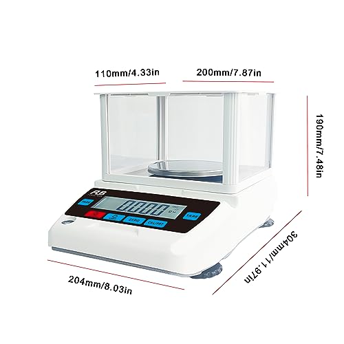 FLB Lab Analytical Balance 200g0.001g Digital Scale with Plastic Windshield - size: 200g0.001g