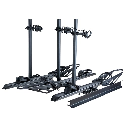 Rockland Foldable 3-Ebike Rack with Ramp, 250 lbs Capacity, Hitch Mount Electric Bike Rack, Fits up to 5" Fat Tire Width and 50" Wheelbase, Ebike Carrier Rack for 2" Receiver for Cars SUVs Vans RVs - size: 3-Ebike Rack+250LBS (with Ramp)