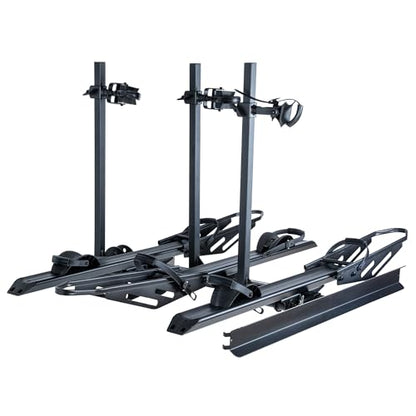 Rockland Foldable 3-Ebike Rack with Ramp, 250 lbs Capacity, Hitch Mount Electric Bike Rack, Fits up to 5" Fat Tire Width and 50" Wheelbase, Ebike Carrier Rack for 2" Receiver for Cars SUVs Vans RVs - size: 3-Ebike Rack+250LBS (with Ramp)