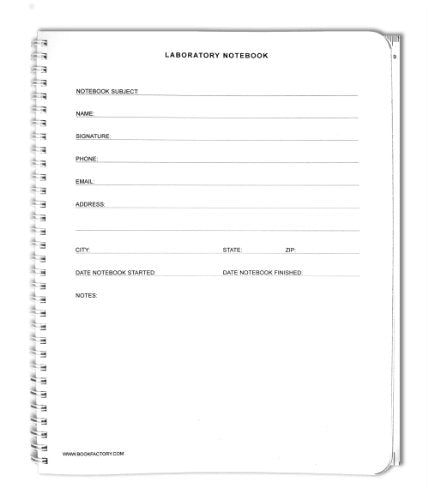 BookFactory Student Lab Notebook, Wire-O, 75 Pages - size: 75 Pages, style: Standard No Copies