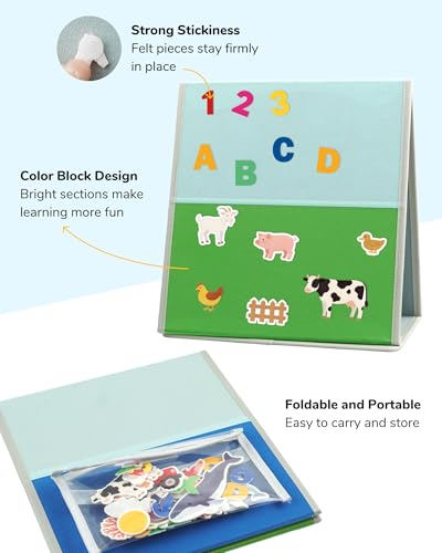 CHEFAN Felt Board for Toddlers, Foldable Flannel Board for Classroom - size: Felt Board with Pieces