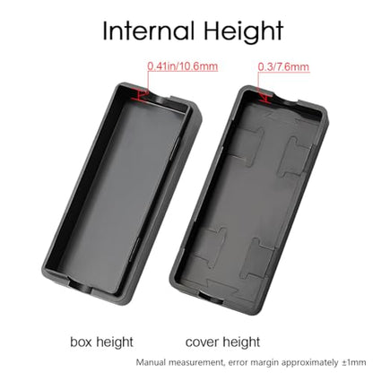 LeMotech Project Box 10 Pieces ABS Plastic Electrical Project Case Small Junction Box for Electronics Black 2.4 x 1.0 x 0.6 inch (60 x 26 x 16 mm) - size: 2.4" x 1.0" x 0.6"(10pc)