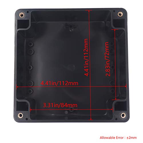 Junction Box IP65 Waterproof ABS Plastic Electrical Project Case Power Junction Boxes, Project Box with 4 PCS M16 Cable Glands 4.72x4.72x3.54 inch (120 x 120 x 90 mm) - color: Black, size: 4.72"x4.72"x3.54"