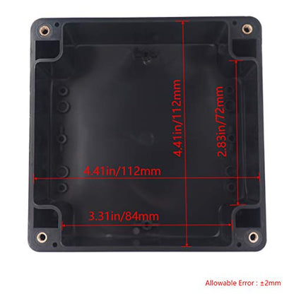 Junction Box IP65 Waterproof ABS Plastic Electrical Project Case Power Junction Boxes, Project Box with 4 PCS M16 Cable Glands 4.72x4.72x3.54 inch (120 x 120 x 90 mm) - color: Black, size: 4.72"x4.72"x3.54"