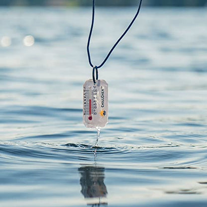 Sun Company ChillChek - Waterproof Thermometer with Breakaway Lanyard | Water Proof Temperature Gauge for Swimming, Diving, Snorkeling, Fishing, or Camping | Small Portable Outdoor Thermometer