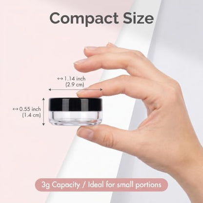 3 Gram Sample Containers 100 Count Empty Lip Balm Containers with Labels - color: Black