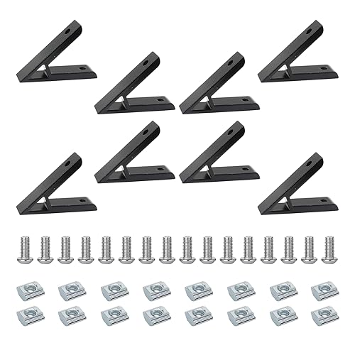 8 Sets 45 Degree 2020 Aluminum Extrusion Accessories Angle Brackets - style: 45D20-8p