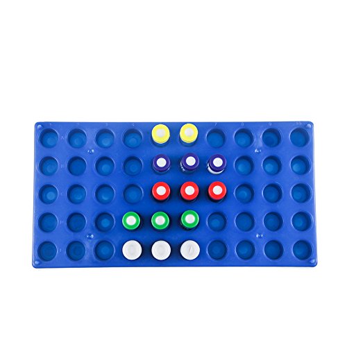 ALWSCI 1-Pack 12mm Vial Rack, 50-Well Stackable Holder for 2mL Vials - size: 2ml vial rack