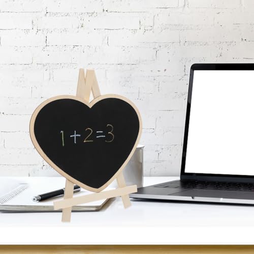 Scicalife Chalkboard Sign with Stand Small Standing Chalkboard Vertical Writing Board for Kids Painting Wedding Message Memo Tabletop Decor 9.05 X 7.87 X 0.78 in