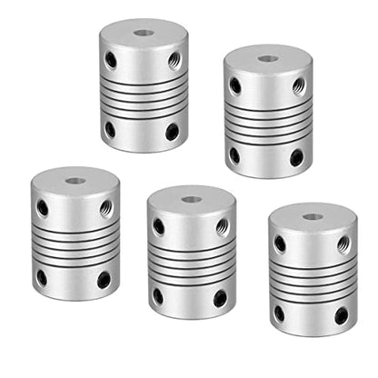 RANIT 5Pcs Aluminum Alloy Shaft Coupling Flexible Coupler Motor Connector Joint (5mm to 10mm,L25xD19) - size: 5mm to 10mm,L25xD19