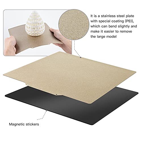 HICTOP 310x320mm Room Temperature Print Textured PEI Sheet Single Side Print Bed | Fit for CR-10 V2,CR-10 V3,CR-10S pro,CR-X, CR-10 pro V2,Ender 3 max,Ender 3 max Neo, Most 310x320mm 3D Printers - size: 310*320mm, style: Textured One Sided PEI