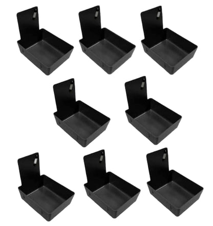 8/Pk Medium Medical Pro Lab Pan Dental Working Lab Pan Plastic with Stainless Steel Clip (Black) - color: Black