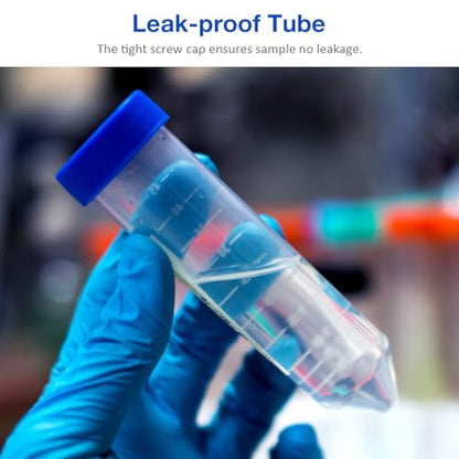 [250 Pcs] Premium 50ml Conical Centrifuge Tubes, Sterilized, Certified DNase/RNase Free, Non Pyrogenic, Clear, Polypropylene Tubes with Screw Caps.