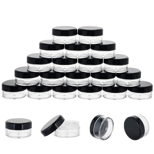 10 Gram Sample Containers 20 Count Small Plastic Containers with Lids - color: Black