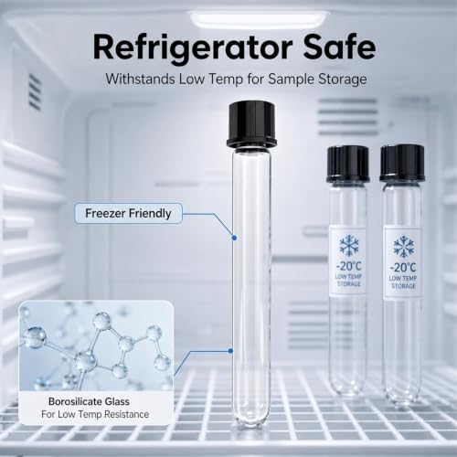 10pcs 20x150mm Glass Test Tubes, 30ml Boro Clear Propagation Tube for Plants, Tube Vials Container with Black Screw Cap, Scientific Experiment Candy Storage Crafts Small Bottle Jars - size: 20x150