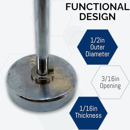 Eisco Labs - Spare 1g Slotted Mass - Stainless Steel, Precision Weight with 1/2" Outer Diameter, Slotted Design for Lab & Physics Experiments, Pack of 10