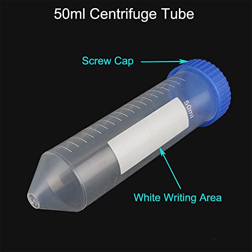 Conical Centrifuge Tubes 50ml 50 Pcs Sterile Plastic Tubes with Screw Caps - size: 50ml-50pcs