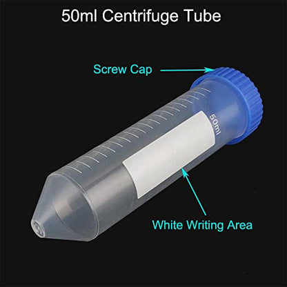 Conical Centrifuge Tubes 50ml 50 Pcs Sterile Plastic Tubes with Screw Caps - size: 50ml-50pcs