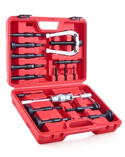 OMT Blind Hole Collet Bearing Race and Seal Puller Extractor Kit - color: Red Case, size: 16pc Bearing Puller Kit