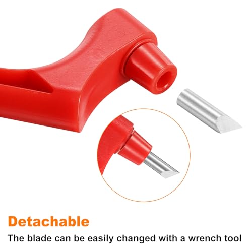 HARFINGTON Craft Cutting Tools 15/30/45 Degree Blades 360 Degree Rotating Blade Stainless Steel Cutter Pen Knife with Sharpening Stone for DIY Crafts Stencils Scrapbooks, Red - color: Red