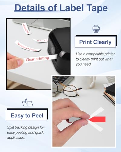 5 Pack Esaytool Replacement for P-Touch TZe-232 0.47" 12mm Red on White - color: Red on White, size: 12mm