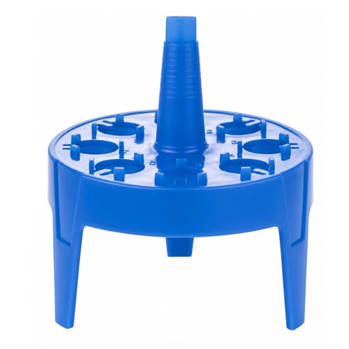 Plastic Round Floating Tube Rack, 8-Well Water Bath Plate, Tube Bracket with Leg for 1.5ml Microcentrifuge Tube, Blue, 1 Pcs - size: 8-Well