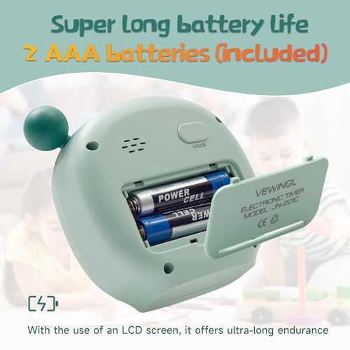 VEWINGL Visual Timer with Count Up & Countdown for Study, Work & Kitchen - color: Green