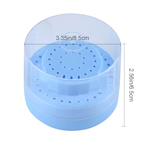 Dental Multi-Use Burs Holder 60 Holes Round with Transparent Cover Random