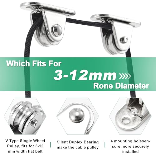 Yaocom 20 Pcs 20 Pcs Small Pulley Block 1 Inch Wall Mount Pulley