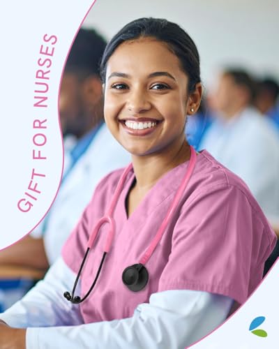 FriCARE Lightweight Dual Head Stethoscopefor Nurses/Nursing School Student - color: Bright Pink