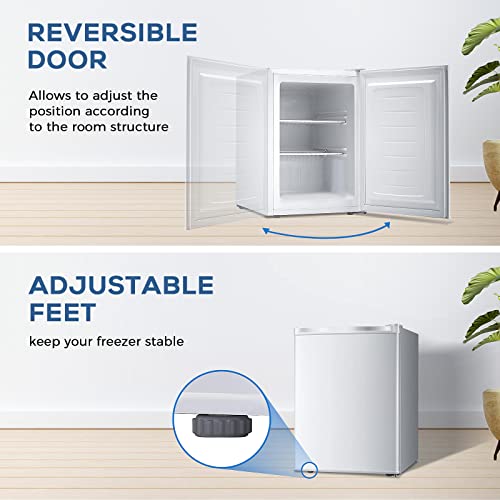 Kismile Upright Freezer, 2.1 Cu.ft Small Mini Freezer, White - color: White, size: 2.1 Cu.ft
