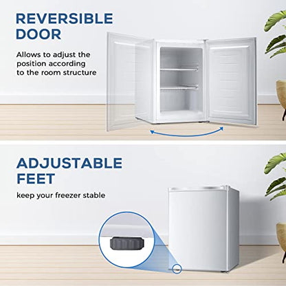 Kismile Upright Freezer, 2.1 Cu.ft Small Mini Freezer, White - color: White, size: 2.1 Cu.ft