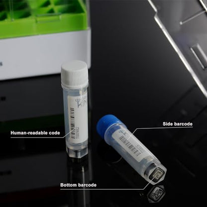 Multi-Coded Cryovials 1.5 ml, 500 Pcs, External Thread, Blue Caps - color: Blue, size: 1.5ml
