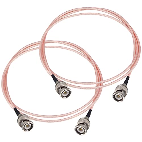 2PCS BNC Male Cable 3.28Ft/1M BNC Male to Male Coaxial Cable RG316 RF Coax Antenna Extender Pigtail Jumper 50 Ohm HD-SDI Cable for CCTV,DVR,Camera,Video Equipment - size: 3.28Ft 2PCS