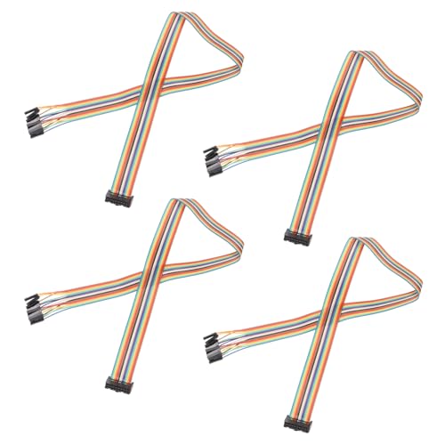 MECCANIXITY 4Pcs IDC Rainbow Wire Flat Ribbon Cable to 16P 11.8" Length - style: 16 Pin