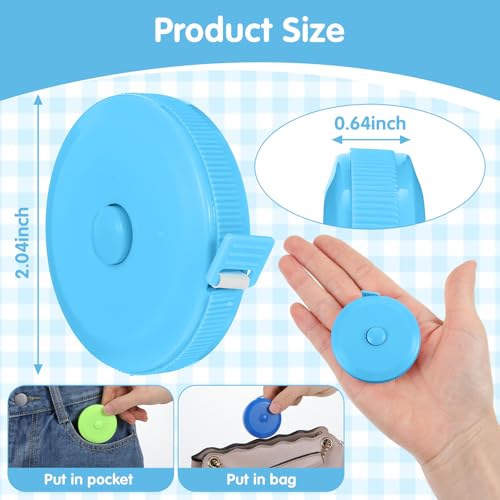 60 Pack Soft Retractable Measuring Tape Double-Scale 60 Inch/150cm for Body Measuring Metric Tape Measure Sewing Craft Cloth Tape Measure Tailor Cloth Knitting Home Craft Measurements (6 Colors)