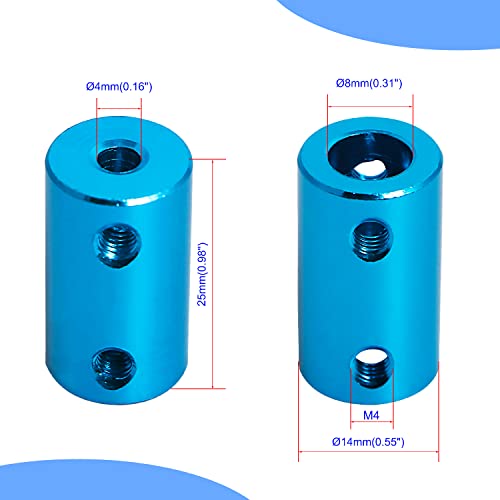 4mm to 8mm Rigid Couplings Set Screw Shaft Stepper Motor, Length 25mm / 1" Motor Coupler Connector Rigid with Screw for 3D Printer, RC Robot, Car Model Shaft, CNC Machine, DIY Encoder 2 Pcs - size: 4 to 8