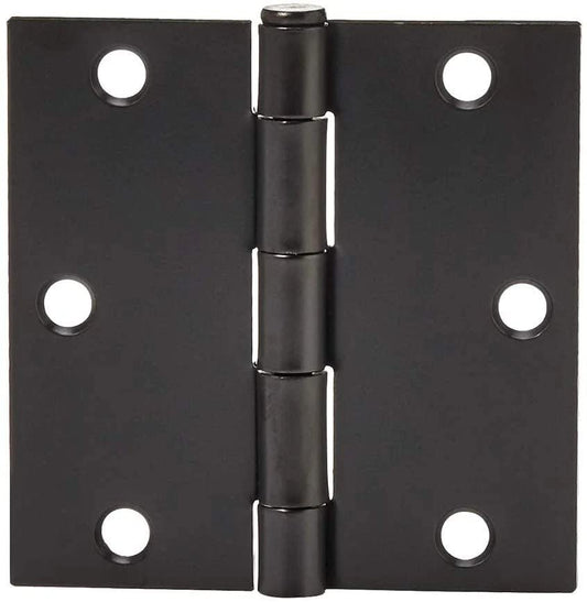 Zion 3 Inches Matte Black Door Hinges - Heavy Duty Square Hinges for Hollow Core Interior Doors - 3 X 3 Black Door Hardware - 2 Pack - size: 2 Pack