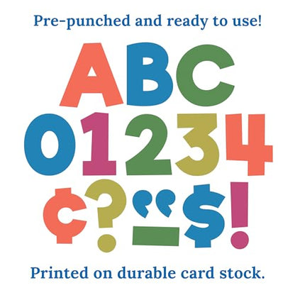 Carson Dellosa Brights Bulletin Board Letters 4", 219-pieces, Prepunched - color: Woodland Brights, size: 219 pieces