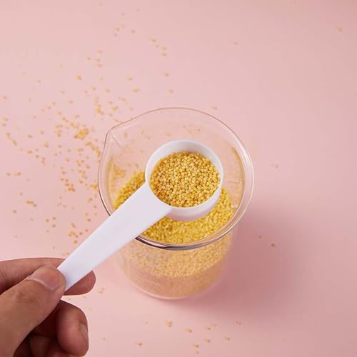 12 Pack Plastic Measuring Scoops, Teaspoon (1 tablespoon/10 mL) Long Handle Scoops for Measuring Coffee Tea Milk Spices Protein Powders Cooking Pet Food (Pink) - color: Pink