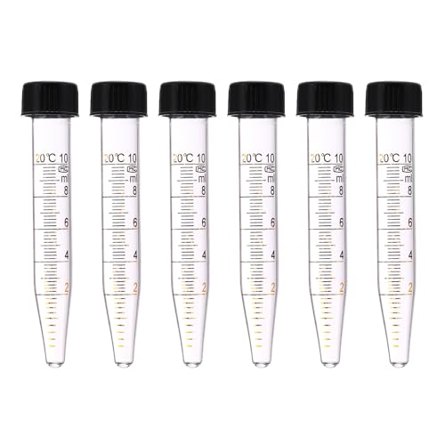 PATIKIL 10ml Centrifuge Tubes, 6 Pcs Glass Graduated Centrifuge Vials with Screw Cap Conical Bottom Test Tube Storage Container for Sample Laboratory Liquid - size: 10ml
