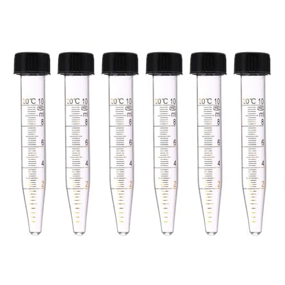 PATIKIL 10ml Centrifuge Tubes, 6 Pcs Glass Graduated Centrifuge Vials with Screw Cap Conical Bottom Test Tube Storage Container for Sample Laboratory Liquid - size: 10ml