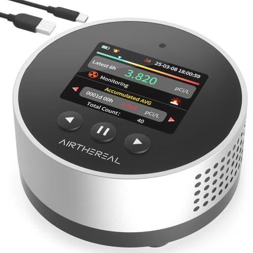 Airthereal Portable Radon Detector - 504-Day Storage, 6-Hour Results - color: Silver