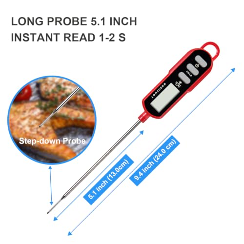 LONICERA Digital Cooking Thermometer for Sourdough Bread, 5-Inch Probe